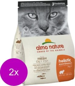 Almo Nature Cat Holistic Adult 2 Kg – Kattenvoer – 2 X Vis&Rijst Holistic