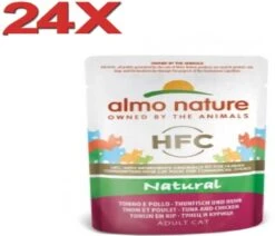 Almo Nature HFC – Kattenvoer – Maaltijdzakje – Tonijn & Kip – 24x55gr