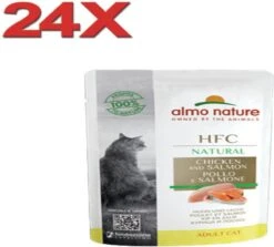 Almo Nature HFC – Kattenvoer – Maaltijdzakje Kip & Zalm – 24x55gr