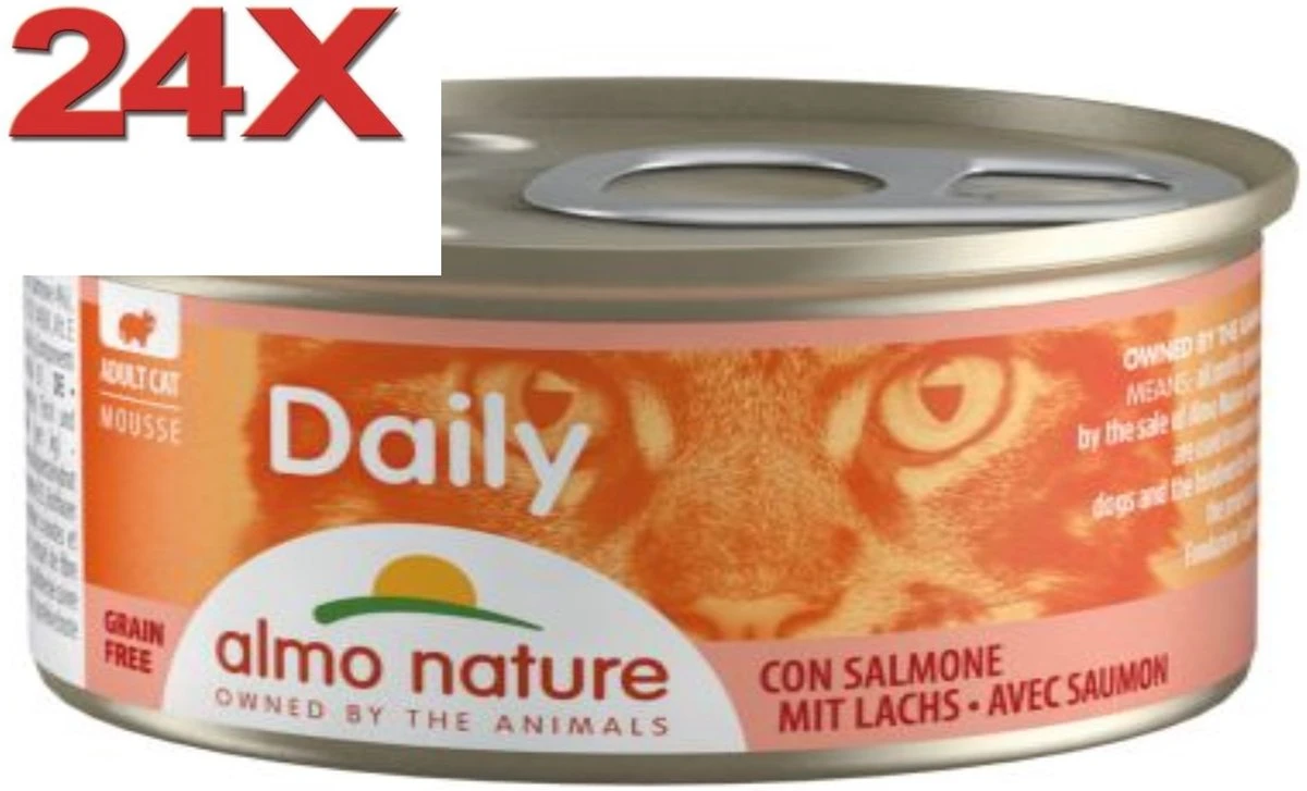 Almo Nature Dailymenu – Kattenvoer Blik – Mousse Zalm – 24x85gr 3 Almo Nature Dailymenu – Kattenvoer Blik – Mousse Zalm – 24x85gr