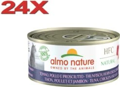 Almo Nature HFC Kattenvoer – Tonijn, Kip & Ham – 24x150gr