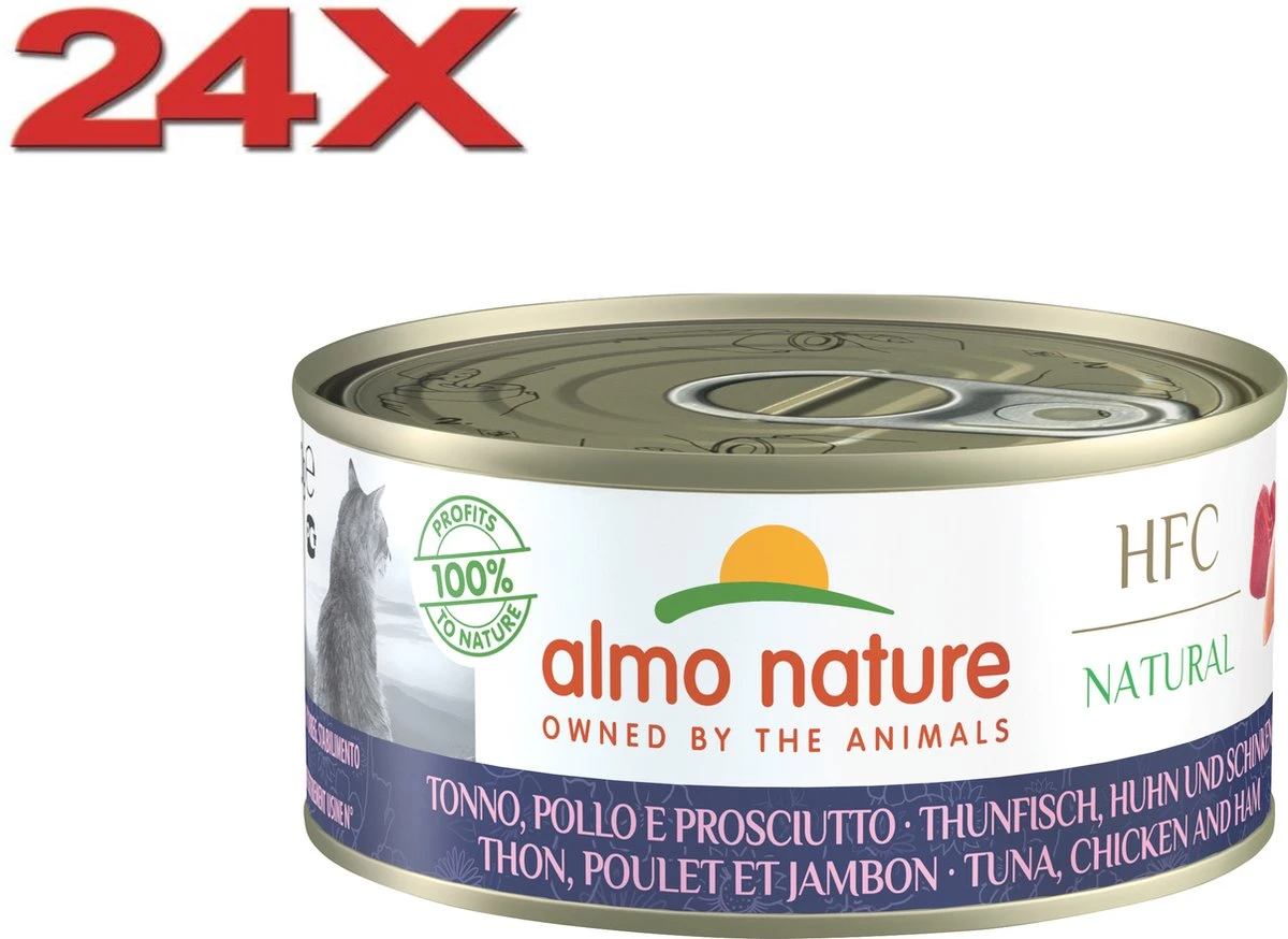 Almo Nature HFC Kattenvoer – Tonijn, Kip & Ham – 24x150gr 3 Almo Nature HFC Kattenvoer – Tonijn, Kip & Ham – 24x150gr