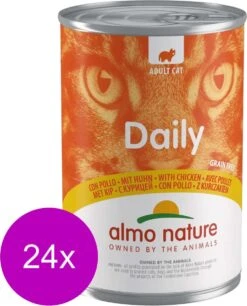 Almo Nature Blik Adult Cat Daily Menu 400 G – Kattenvoer – 24 X Kip