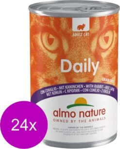 Almo Nature Blik Adult Cat Daily Menu 400 G – Kattenvoer – 24 X Konijn
