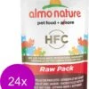Almo Nature Cat Raw Pack Pouch 55 G – Kattenvoer – 24 X Kipfilet&Ham
