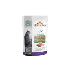 Almo Nature - Kat HFC Natural - Natvoer Voor Katten - Kippenborst En Eendenfilet, Kipfilet Met Ham - 24 Zakjes Van 55g