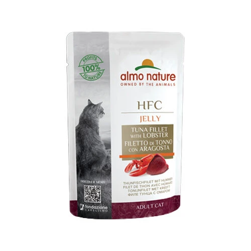 Almo Nature HFC Jelly Kattenvoer - Maaltijdzakje - Tonijnfilet Met Kreeft