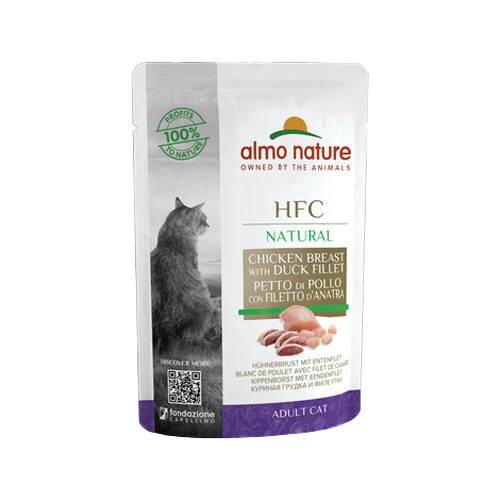 Almo Nature HFC Natural Kattenvoer - Maaltijdzakje - Kip & Eend